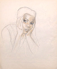 Portrait of a Young African Woman Holding Her Head in Both Hands Portrait of a Young African Woman Holding Her Head in Both Hands