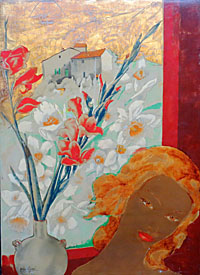 Young Woman by a Window; A Vase of Gladiolas Young Woman by a Window; A Vase of Gladiolas